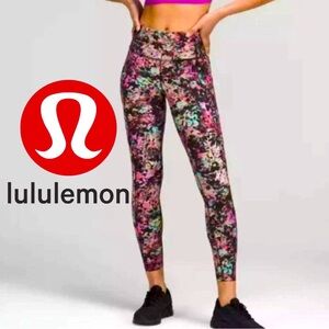 🍋 Lululemon Fast and Free High-Rise Tight 25" Stencil Blossom Multi Color LLL